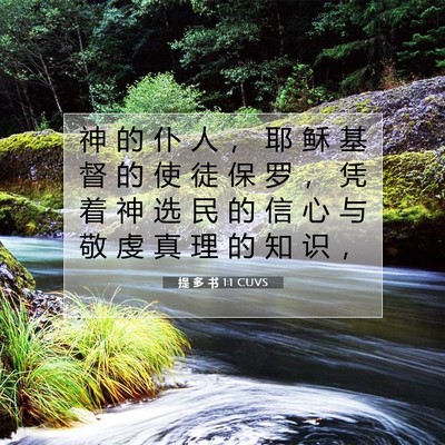 Picture 07 - 提 多 书 1:1 CUVS - 神 的 仆 人 ， 耶 稣 基 督 的 使 徒 - Bible Verse Picture