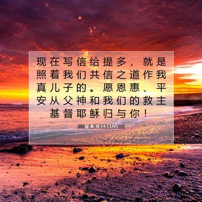 Picture 07 - 提 多 书 1:4 CUVS - 现 在 写 信 给 提 多 ， 就 是 照 着 - Bible Verse Picture