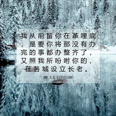 Picture 07 - 提 多 书 1:5 CUVS - 我 从 前 留 你 在 革 哩 底 ， 是 要 - Bible Verse Picture