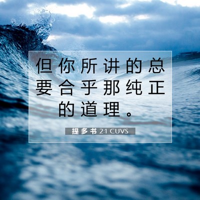 Picture 07 - 提 多 书 2:1 CUVS - 但 你 所 讲 的 总 要 合 乎 那 纯 正 - Bible Verse Picture