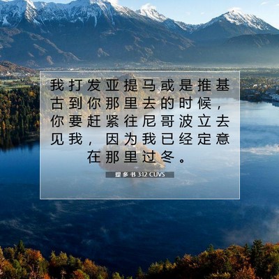 Picture 07 - 提 多 书 3:12 CUVS - 我 打 发 亚 提 马 或 是 推 基 古 到 - Bible Verse Picture