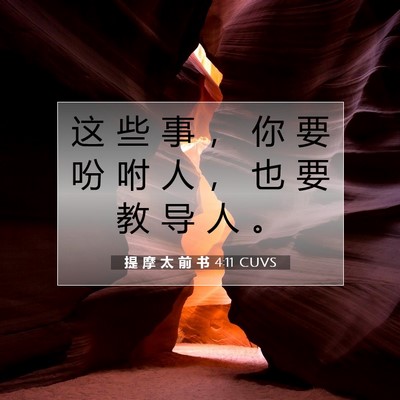 Picture 07 - 提 摩 太 前 书 4:11 CUVS - 这 些 事 ， 你 要 吩 咐 人 ， 也 要 - Bible Verse Picture