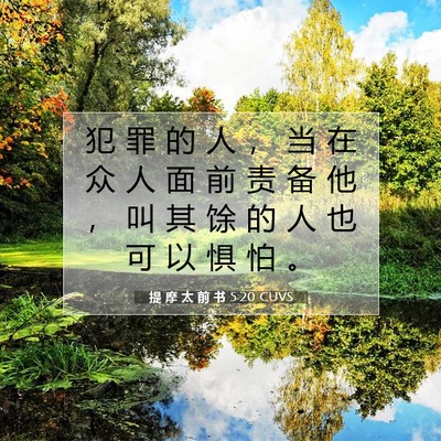 Picture 07 - 提 摩 太 前 书 5:20 CUVS - 犯 罪 的 人 ， 当 在 众 人 面 前 责 - Bible Verse Picture