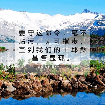 Picture 07 - 提 摩 太 前 书 6:14 CUVS - 要 守 这 命 令 ， 毫 不 玷 污 ， 无 - Bible Verse Picture