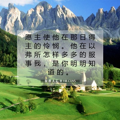 Picture 07 - 提 摩 太 后 书 1:18 CUVS - 愿 主 使 他 在 那 日 得 主 的 怜 悯 - Bible Verse Picture