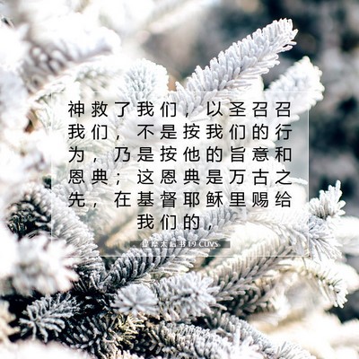 Picture 07 - 提 摩 太 后 书 1:9 CUVS - 神 救 了 我 们 ， 以 圣 召 召 我 们 - Bible Verse Picture