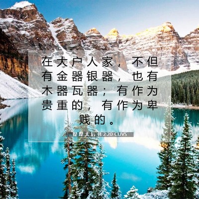 Picture 07 - 提 摩 太 后 书 2:20 CUVS - 在 大 户 人 家 ， 不 但 有 金 器 银 - Bible Verse Picture