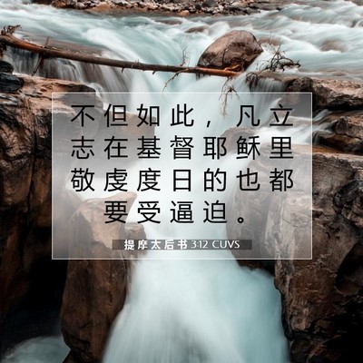 Picture 07 - 提 摩 太 后 书 3:12 CUVS - 不 但 如 此 ， 凡 立 志 在 基 督 耶 - Bible Verse Picture