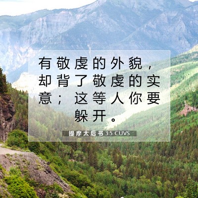 Picture 07 - 提 摩 太 后 书 3:5 CUVS - 有 敬 虔 的 外 貌 ， 却 背 了 敬 虔 - Bible Verse Picture