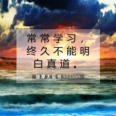 Picture 07 - 提 摩 太 后 书 3:7 CUVS - 常 常 学 习 ， 终 久 不 能 明 白 真 - Bible Verse Picture