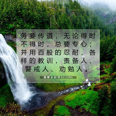 Picture 07 - 提 摩 太 后 书 4:2 CUVS - 务 要 传 道 ， 无 论 得 时 不 得 时 - Bible Verse Picture