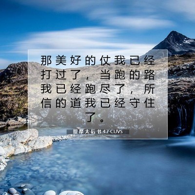 Picture 07 - 提 摩 太 后 书 4:7 CUVS - 那 美 好 的 仗 我 已 经 打 过 了 ， - Bible Verse Picture