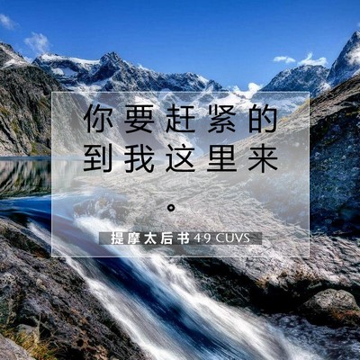 Picture 07 - 提 摩 太 后 书 4:9 CUVS - 你 要 赶 紧 的 到 我 这 里 来 - Bible Verse Picture