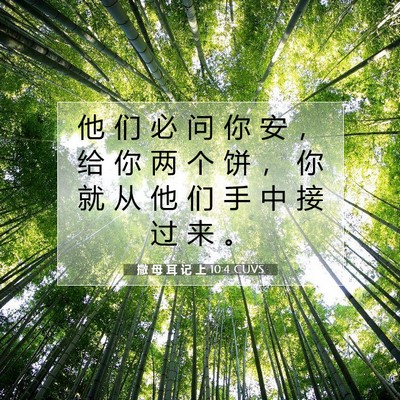 Picture 07 - 撒 母 耳 记 上 10:4 CUVS - 他 们 必 问 你 安 ， 给 你 两 个 饼 - Bible Verse Picture