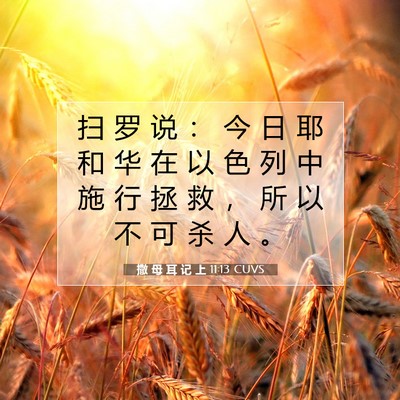 Picture 07 - 撒 母 耳 记 上 11:13 CUVS - 扫 罗 说 ： 今 日 耶 和 华 在 以 色 - Bible Verse Picture