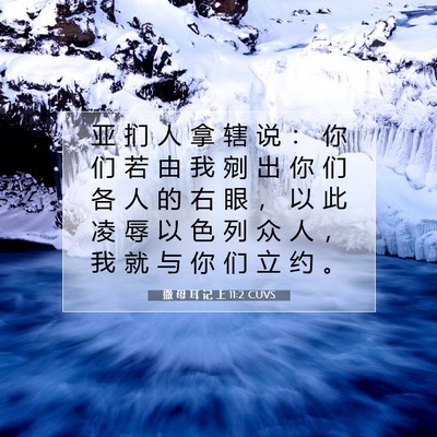 Picture 07 - 撒 母 耳 记 上 11:2 CUVS - 亚 扪 人 拿 辖 说 ： 你 们 若 由 我 - Bible Verse Picture