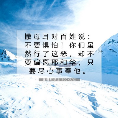 Picture 07 - 撒 母 耳 记 上 12:20 CUVS - 撒 母 耳 对 百 姓 说 ： 不 要 惧 怕 - Bible Verse Picture
