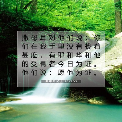 Picture 07 - 撒 母 耳 记 上 12:5 CUVS - 撒 母 耳 对 他 们 说 ： 你 们 在 我 - Bible Verse Picture