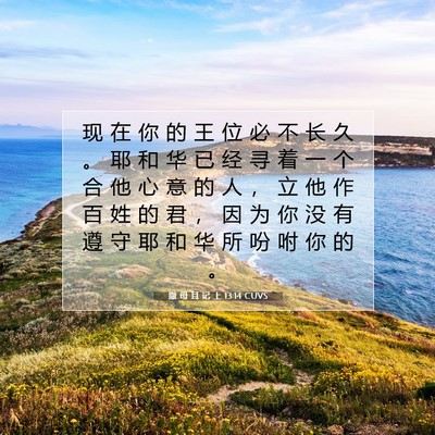 Picture 07 - 撒 母 耳 记 上 13:14 CUVS - 现 在 你 的 王 位 必 不 长 久 。 耶 - Bible Verse Picture