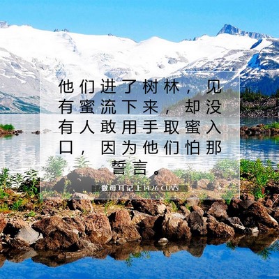 Picture 07 - 撒 母 耳 记 上 14:26 CUVS - 他 们 进 了 树 林 ， 见 有 蜜 流 下 - Bible Verse Picture