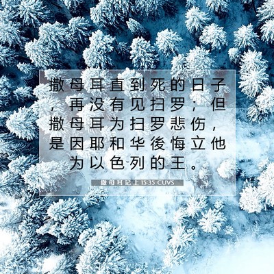 Picture 07 - 撒 母 耳 记 上 15:35 CUVS - 撒 母 耳 直 到 死 的 日 子 ， 再 没 - Bible Verse Picture