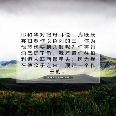 Picture 07 - 撒 母 耳 记 上 16:1 CUVS - 耶 和 华 对 撒 母 耳 说 ： 我 既 厌 - Bible Verse Picture