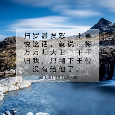 Picture 07 - 撒 母 耳 记 上 18:8 CUVS - 扫 罗 甚 发 怒 ， 不 喜 悦 这 话 ， - Bible Verse Picture