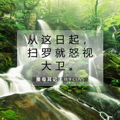Picture 07 - 撒 母 耳 记 上 18:9 CUVS - 从 这 日 起 ， 扫 罗 就 怒 视 大 卫 - Bible Verse Picture