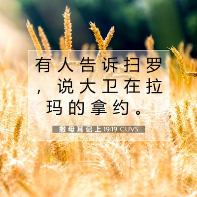 Picture 07 - 撒 母 耳 记 上 19:19 CUVS - 有 人 告 诉 扫 罗 ， 说 大 卫 在 拉 - Bible Verse Picture