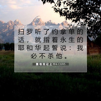 Picture 07 - 撒 母 耳 记 上 19:6 CUVS - 扫 罗 听 了 约 拿 单 的 话 ， 就 指 - Bible Verse Picture
