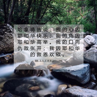 Picture 07 - 撒 母 耳 记 上 2:1 CUVS - 哈 拿 祷 告 说 ： 我 的 心 因 耶 和 - Bible Verse Picture