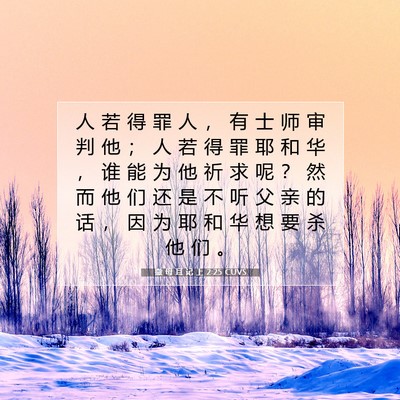 Picture 07 - 撒 母 耳 记 上 2:25 CUVS - 人 若 得 罪 人 ， 有 士 师 审 判 他 - Bible Verse Picture