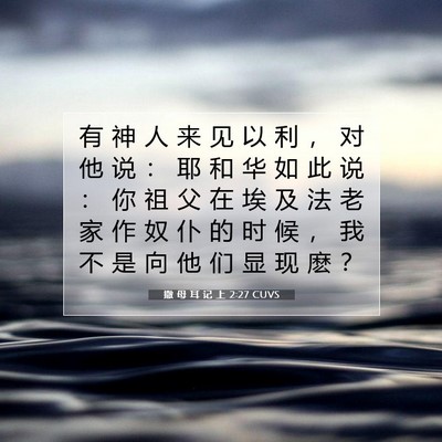 Picture 07 - 撒 母 耳 记 上 2:27 CUVS - 有 神 人 来 见 以 利 ， 对 他 说 ： - Bible Verse Picture