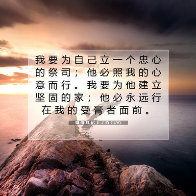 Picture 07 - 撒 母 耳 记 上 2:35 CUVS - 我 要 为 自 己 立 一 个 忠 心 的 祭 - Bible Verse Picture