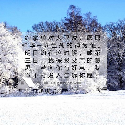 Picture 07 - 撒 母 耳 记 上 20:12 CUVS - 约 拿 单 对 大 卫 说 ： 愿 耶 和 华 - Bible Verse Picture