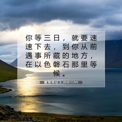 Picture 07 - 撒 母 耳 记 上 20:19 CUVS - 你 等 三 日 ， 就 要 速 速 下 去 ， - Bible Verse Picture