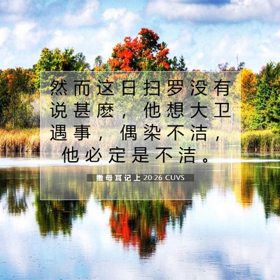 Picture 07 - 撒 母 耳 记 上 20:26 CUVS - 然 而 这 日 扫 罗 没 有 说 甚 麽 ， - Bible Verse Picture