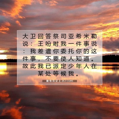 Picture 07 - 撒 母 耳 记 上 21:2 CUVS - 大 卫 回 答 祭 司 亚 希 米 勒 说 ： - Bible Verse Picture