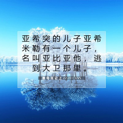 Picture 07 - 撒 母 耳 记 上 22:20 CUVS - 亚 希 突 的 儿 子 亚 希 米 勒 有 一 - Bible Verse Picture