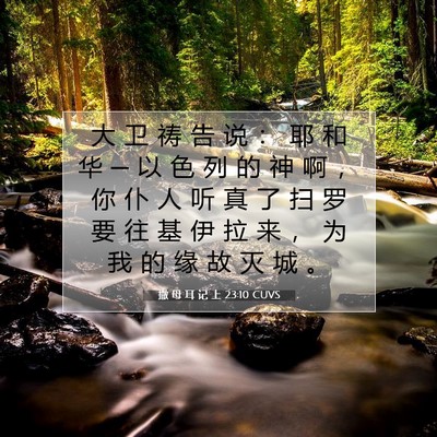 Picture 07 - 撒 母 耳 记 上 23:10 CUVS - 大 卫 祷 告 说 ： 耶 和 华 ─ 以 色 - Bible Verse Picture