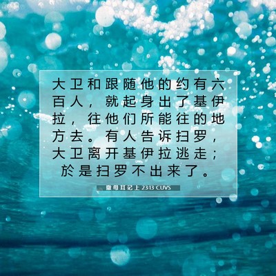 Picture 07 - 撒 母 耳 记 上 23:13 CUVS - 大 卫 和 跟 随 他 的 约 有 六 百 人 - Bible Verse Picture
