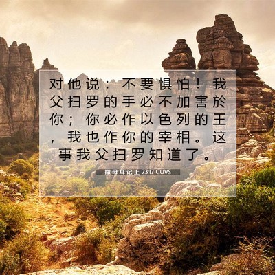 Picture 07 - 撒 母 耳 记 上 23:17 CUVS - 对 他 说 ： 不 要 惧 怕 ！ 我 父 扫 - Bible Verse Picture