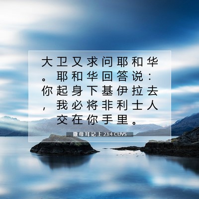 Picture 07 - 撒 母 耳 记 上 23:4 CUVS - 大 卫 又 求 问 耶 和 华 。 耶 和 华 - Bible Verse Picture