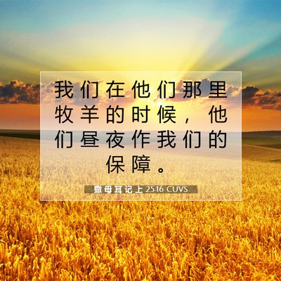 Picture 07 - 撒 母 耳 记 上 25:16 CUVS - 我 们 在 他 们 那 里 牧 羊 的 时 候 - Bible Verse Picture