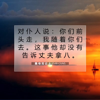 Picture 07 - 撒 母 耳 记 上 25:19 CUVS - 对 仆 人 说 ： 你 们 前 头 走 ， 我 - Bible Verse Picture