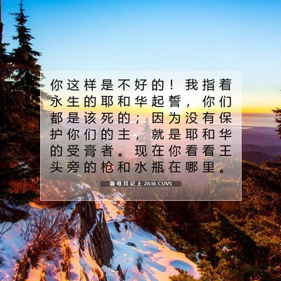 Picture 07 - 撒 母 耳 记 上 26:16 CUVS - 你 这 样 是 不 好 的 ！ 我 指 着 永 - Bible Verse Picture