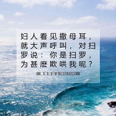 Picture 07 - 撒 母 耳 记 上 28:12 CUVS - 妇 人 看 见 撒 母 耳 ， 就 大 声 呼 - Bible Verse Picture
