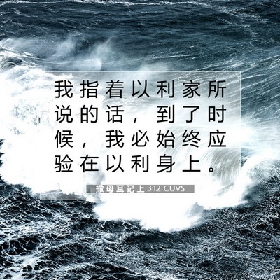Picture 07 - 撒 母 耳 记 上 3:12 CUVS - 我 指 着 以 利 家 所 说 的 话 ， 到 - Bible Verse Picture