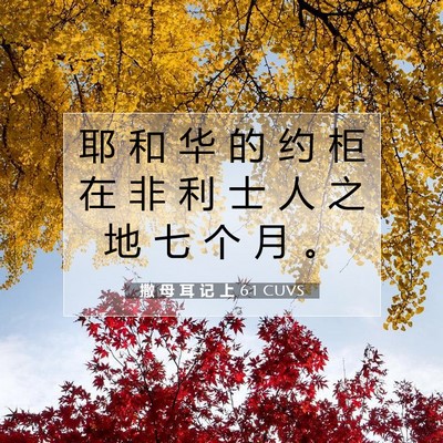 Picture 07 - 撒 母 耳 记 上 6:1 CUVS - 耶 和 华 的 约 柜 在 非 利 士 人 之 - Bible Verse Picture