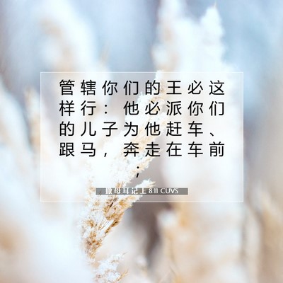 Picture 07 - 撒 母 耳 记 上 8:11 CUVS - 管 辖 你 们 的 王 必 这 样 行 ： 他 - Bible Verse Picture